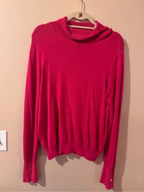 Skies are Blue Women’s Bright Pink Turtleneck Sweater size XL